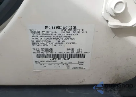 2018 Ford Ecosport Se from USA, damaged, VIN MAJ3P1TE1JC174431